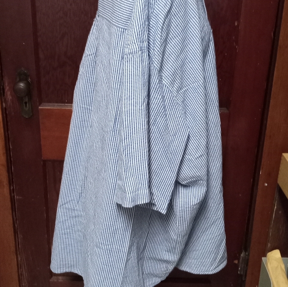 Chaps 6XB blue white stripe short sleeves mop button down embroidered pocket - Picture 3 of 12